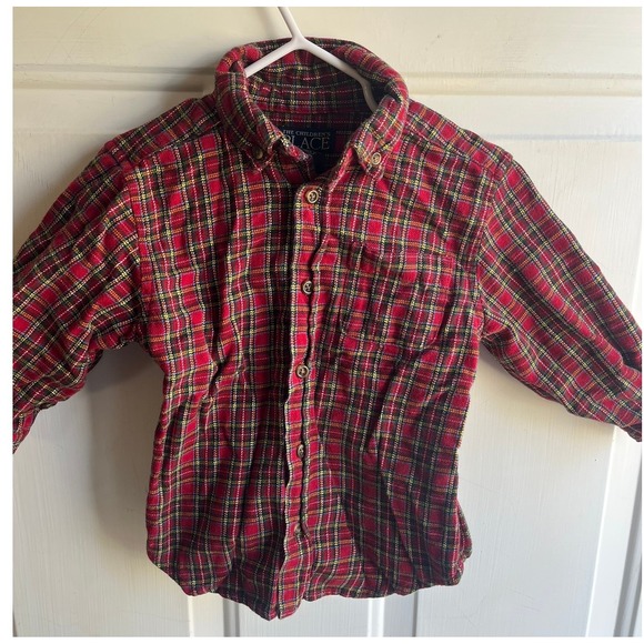 90's The Children's Place Baby Boys Corduroy Overalls and Flannel Holiday Set‎ - Picture 4 of 7